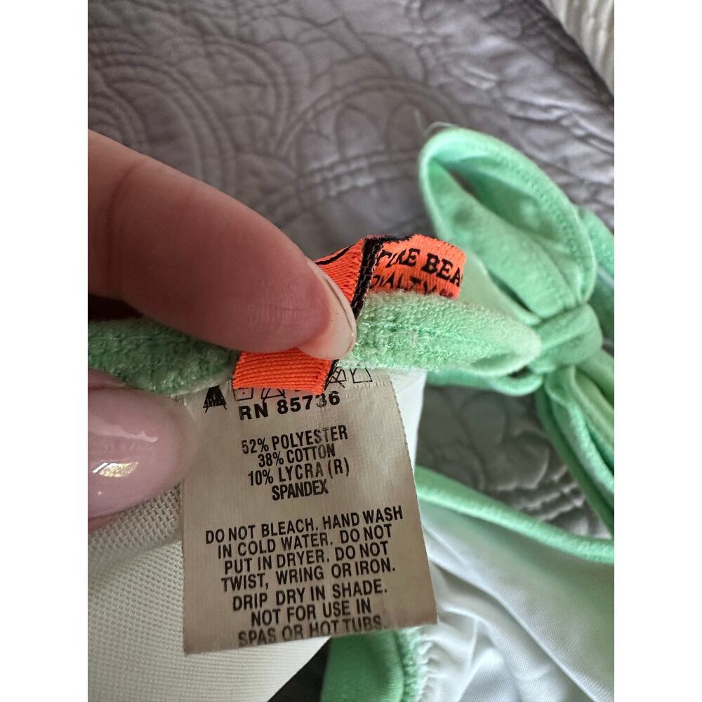 Juicy Couture Y2K Vintage Terry Cloth Triangle Bikini Top Green Small - Picture 4 of 5